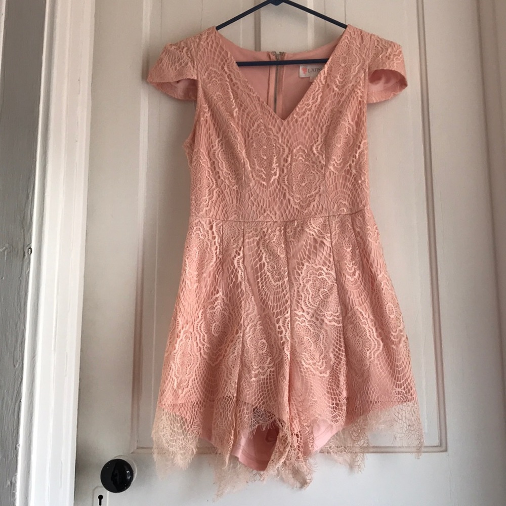 Last chance lace rose pink romper